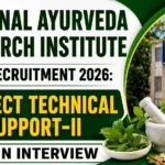 Regional Ayurveda Research Institute Pune Recruitment 2026 for Project Technical Support-II walk-in interview
