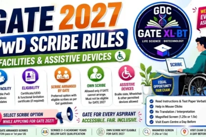 GATE 2027 PwD Scribe Rules, facilities, eligibility, assistive devices, and important instructions for candidates