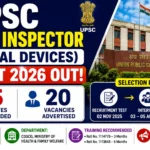UPSC Drugs Inspector Medical Devices Result 2026 with 25 candidates recommended and 20 vacancies