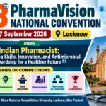 PharmaVision 13th National Convention 2026 thumbnail featuring Lucknow, convention dates, theme, competitions, and venue