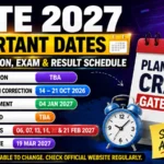 GATE 2027 important dates including registration, application correction, city allotment, exam dates and result