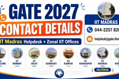 GATE 2027 zonal coordinating institutes contact details and helpline numbers