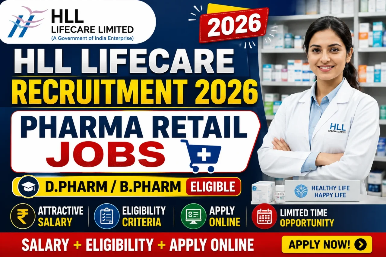 HLL Lifecare Recruitment 2026 pharma retail jobs for D.Pharm and B.Pharm candidates