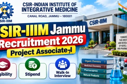 CSIR-IIIM Jammu Recruitment 2026 Project Associate-I thumbnail with eligibility, stipend and walk-in interview details