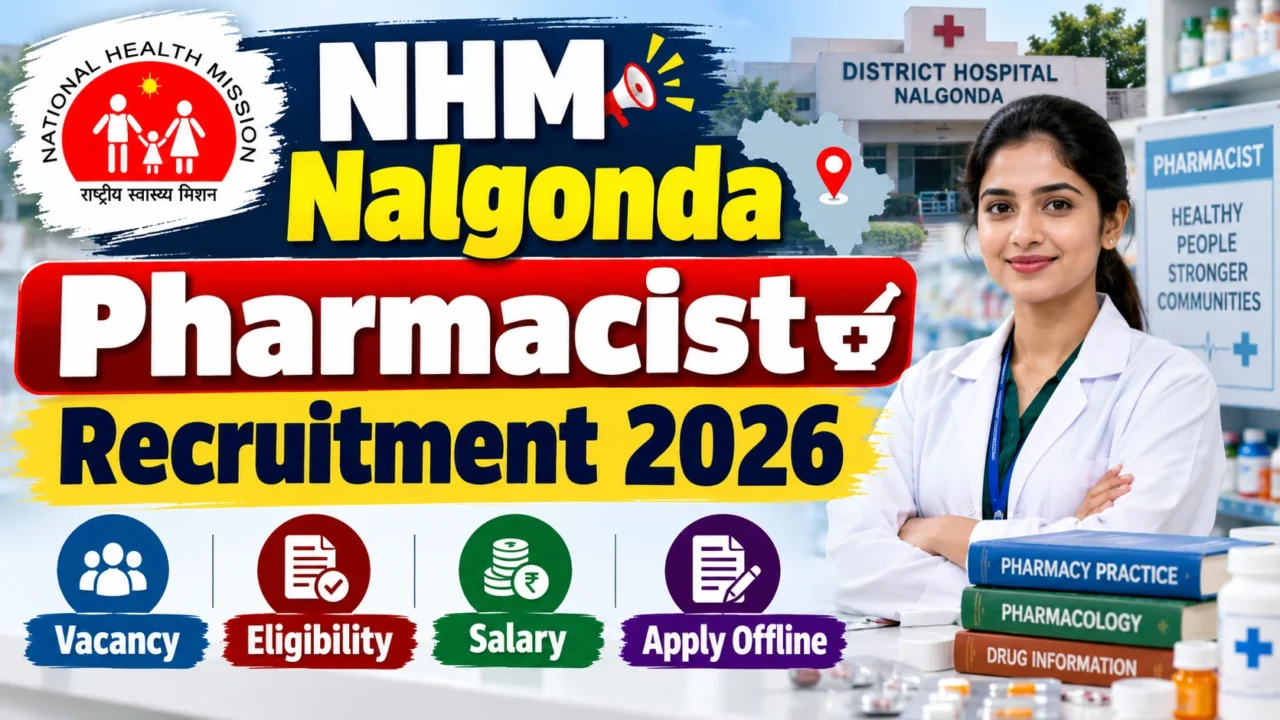 NHM Nalgonda Pharmacist Recruitment 2026 vacancy, eligibility, salary and offline application details