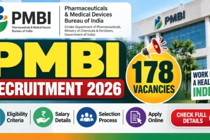 PMBI Recruitment 2026 thumbnail featuring recruitment details, eligibility, salary, selection process and online application.