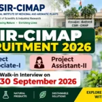 CSIR-CIMAP Recruitment 2026 for Project Associate-I and Project Assistant-II with walk-in interview on 30 September 2026
