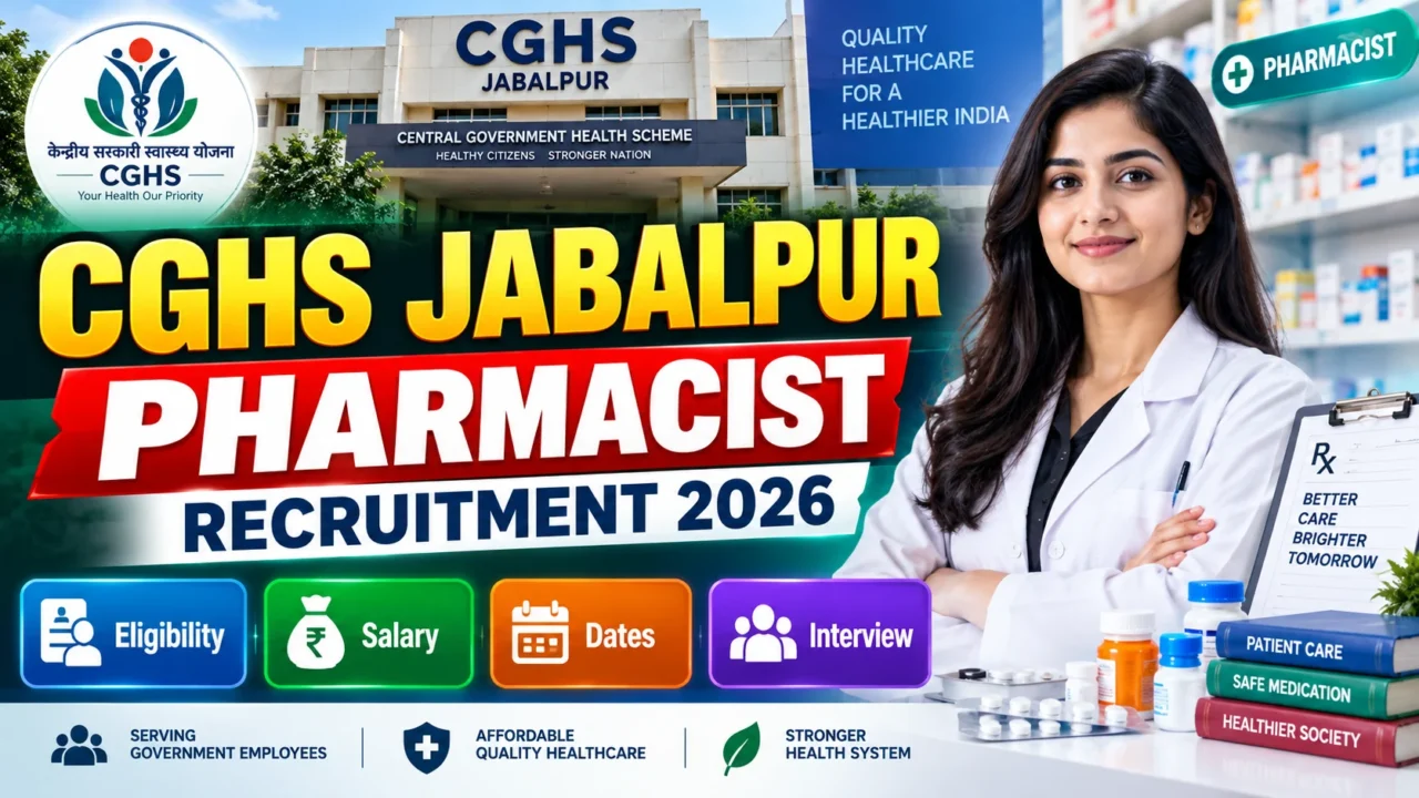 CGHS Jabalpur Pharmacist Recruitment 2026 – Eligibility, Salary, Dates and Interview