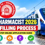 RRB Pharmacist 2026 form filling process with step-by-step online application guide