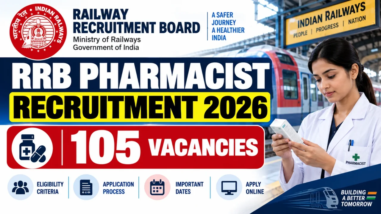 RRB Pharmacist Recruitment 2026 with 105 vacancies