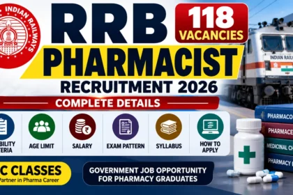 RRB Pharmacist Recruitment 2026 – 118 Vacancies, Eligibility, Salary, Exam Pattern and Syllabus