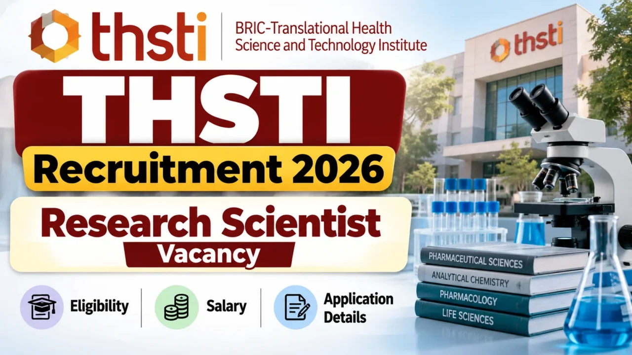 THSTI Recruitment 2026 Research Scientist Vacancy – Eligibility, Salary and Application Details