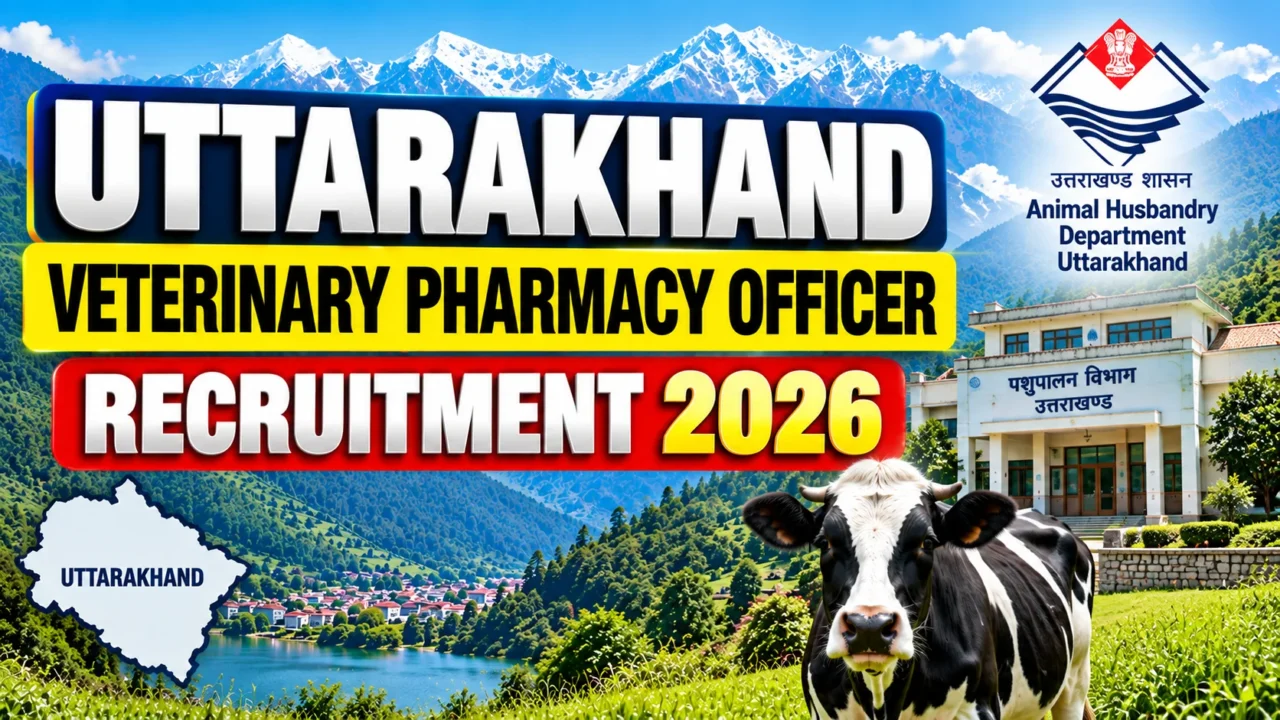 Uttarakhand Veterinary Pharmacy Officer Recruitment 2026 for 28 vacancies