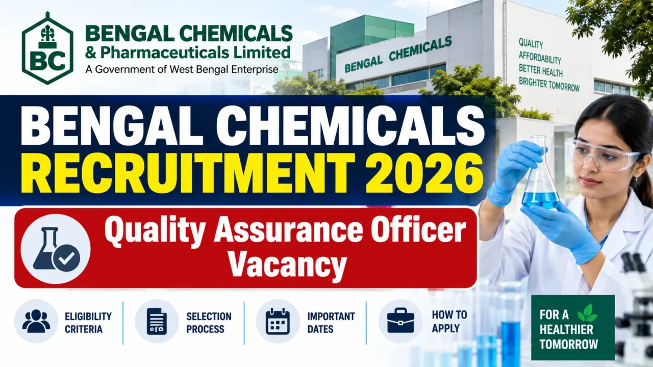 Bengal Chemicals Recruitment 2026 Quality Assurance Officer Vacancy