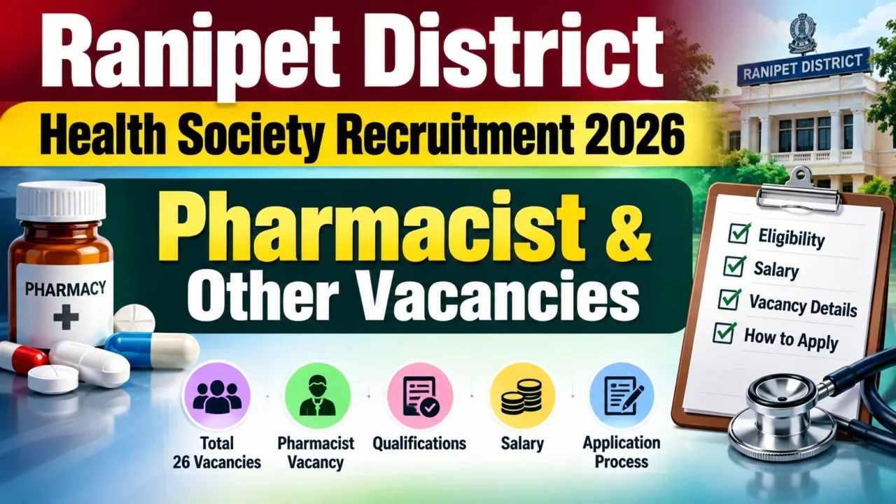 Ranipet District Health Society Recruitment 2026 – Pharmacist & Other Vacancies