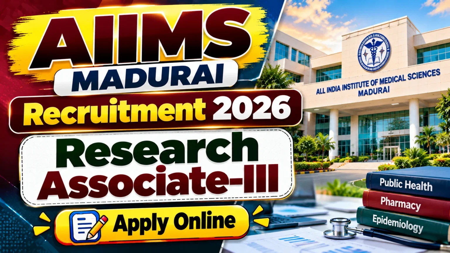 AIIMS Madurai Recruitment 2026 Research Associate III Vacancy Apply Online