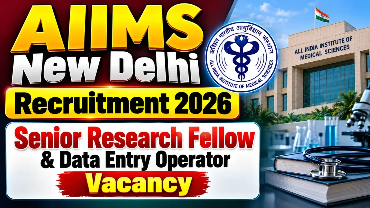 AIIMS New Delhi Recruitment 2026 Senior Research Fellow and Data Entry Operator Vacancy