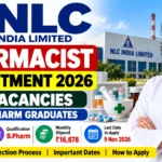 NLC Pharmacist Recruitment 2026 thumbnail featuring 6 Pharmacist vacancies for B.Pharm graduates