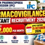 IPC Pharmacovigilance Assistant Recruitment 2026 thumbnail featuring ₹32,000 monthly salary, eligibility criteria, and last date 15 October 2026.