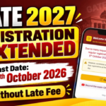 GATE 2027 registration extended thumbnail showing the revised last date of 5th October 2026 and registration without late fee.