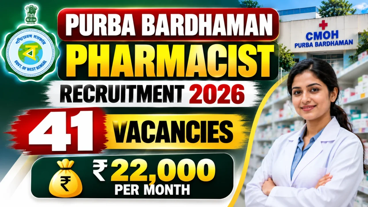 Purba Bardhaman Pharmacist Recruitment 2026 – 41 Vacancies