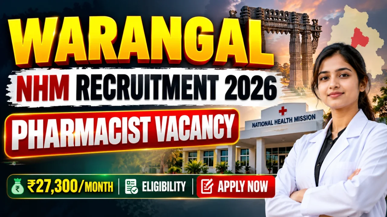 Warangal NHM Recruitment 2026 Pharmacist Vacancy with Salary and Apply Now