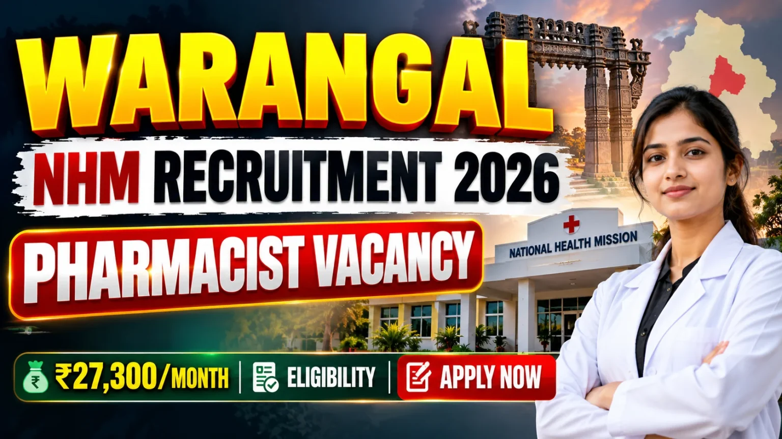 Warangal NHM Recruitment 2026 Pharmacist Vacancy with Salary and Apply Now